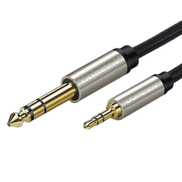 Cable Audio Estéreo 3.5mm (1/8") TRS a 6.35mm (1/4") TS / 5 Metros / Audio de Hi-Fi / Trenza de Nylon / Blindaje Múltiple / Caja de Aleación Zinc / Núcleo de Cobre Puro / Compatibilidad Universal