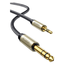 Cable Audio Estéreo 3.5mm (1/8") TRS a 6.35mm (1/4") TS / 5 Metros / Audio de Hi-Fi / Trenza de Nylon / Blindaje Múltiple / Caja de Aleación Zinc / Núcleo de Cobre Puro / Compatibilidad Universal