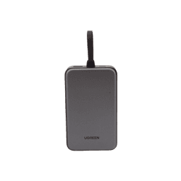 Power Bank Portatil | 20000mAh (74Wh) | 30W | Con Cable USB-C Incorporado | 2 Salidas 22,5W | Pantalla Inteligente | Multiple Proteccion | Aprobado por Aerolíneas | Color Grey.