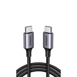 Cable USB-C a USB-C | 2 Metros | Transferencia de datos de 480 Mbps | Carga Rápida de hasta 60W | QC 4.0/3.0/2.0 | PD3.0 | FPC | AFC | Protección Integrada | Caja de Aluminio | Nylon Trenzado | Color Negro.