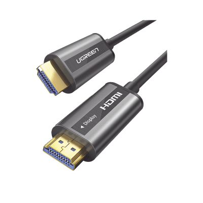 Cable HDMI de 50 Metros por Fibra Óptica 4K@60Hz | Fibra de 4 núcleos + Cobre estañado de 7 núcleos | Compatible con HDMI 2.0 | Alta velocidad 18 Gbps | 3D | HDR | Carcasa de  Zinc | Premium | 2 Años de Garantía.