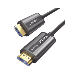 Cable HDMI de 50 Metros por Fibra Óptica 4K@60Hz | Fibra de 4 núcleos + Cobre estañado de 7 núcleos | Compatible con HDMI 2.0 | Alta velocidad 18 Gbps | 3D | HDR | Carcasa de  Zinc | Premium | 2 Años de Garantía.