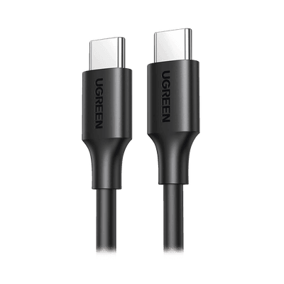 Cable USB-C a USB-C | 1 Metro | Carga Rápida de hasta 60W | Transferencia de datos de 480 Mbps | PD3.0 | QC 4.0/3.0/2.0 | FPC | AFC | Duradero y Flexible| Caja ABS | Cubierta de TPE | Color Negro.