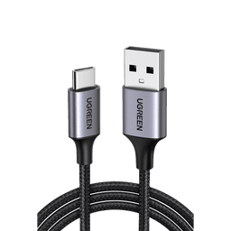 Cable USB-A a USB-C | 1 Metro | Transferencia de datos de 480 Mbps | Carga Rápida | QC 4.0/3.0/2.0 | FPC | AFC | Protección Integrada | Caja de Aluminio | Nylon Trenzado | Color Negro.