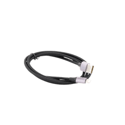 Cable USB-A a Lightning | 1 Metro | Certificado MFi | Carga Rápida 5V/2.4 A | 480 Mbps | Conector C94 | Adecuado para iPhone, iPad y iPod | Protección Integrada | Caja de Aluminio | Nylon Trenzado | Color Negro.