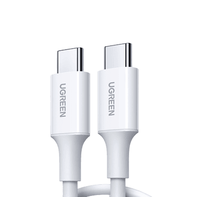 Cable USB-C a USB-C | 1 Metro | Carga Rápida de hasta 60W | Transferencia de datos de 480 Mbps | PD3.0 | QC 4.0/3.0/2.0 | FPC | AFC | Duradero y Flexible| Caja ABS | Cubierta de TPE | Color Blanco.