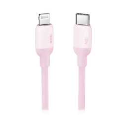 Cable USB-C a Lightning / Certificado MFi / 1 Metro / Adecuado para iPhone, iPad, iPod / Carga Rápida PD 20W /  Sincronización de Datos de hasta 480 Mbps / Goma de Silicona y  TPE. / Suave al Tacto / Color Pink