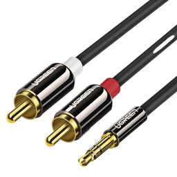 Cable Audio Premium Jack 3.5mm a 2 RCA / 10 Metros / Flexible / Doble Blindaje / Transferencia de Audio sin Pérdidas / Caja de Aleación de Cobre / Amplia Compatibilidad / Diseño Duradero.