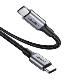 Cable USB-C a USB-C | 1 Metro | Carga Rápida de hasta 100W | Transferencia de datos 480 Mbps | PD3.0 | QC4.0/3.0/2.0 | FPC | AFC | Protección Integrada| Caja de Aluminio | Nylon Trenzado | Amplia Compatibilidad | Color Negro.