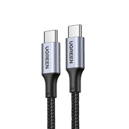 Cable USB-C a USB-C | 2 Metros | Carga Rápida de hasta 100W | Transferencia de datos 480 Mbps | PD3.0 | QC4.0/3.0/2.0 | FPC | AFC | Protección Integrada| Caja de Aluminio | Nylon Trenzado | Amplia Compatibilidad | Color Negro.