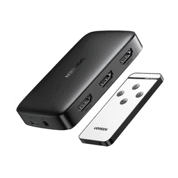 Conmutador HDMI (Switch) 4K@30Hz | 3 Entradas a 1 Salida | 3D | Transmisión Estable | Incluye Control Remoto | Receptor de Infrarrojos | Indicador LED | Chip Inteligente | Incluye Cable Micro USB para Alimentación.