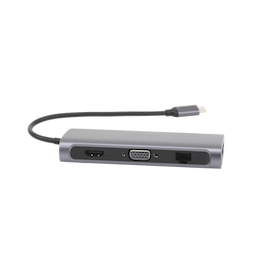 HUB USB-C (Docking Station) 10 en 1 | 3 USB-A 3.0 | USB-C PD Carga 100W | HDMI 4K@30Hz | RJ45 (Gigabit Ethernet) | VGA | Lector Tarjeta SD + Micro SD (TF) Uso Simultaneo | Jack Audio 3.5mm | Carcasa de Aluminio.