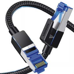 Cable Ethernet Cat8 CLASSâ… F/FTP Redondo con Malla de Nylon 1 Metro