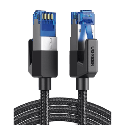 Cable Ethernet Cat8 CLASSâ… F/FTP Redondo con Malla de Nylon 1 Metro