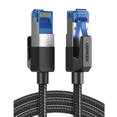 Cable Ethernet Cat8 CLASSâ… F/FTP Redondo con Malla de Nylon 5 Metros