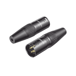 Conector de Audio XLR Tipo Canon Macho / PVC / ABS / Aleación Zinc / Anti Oxidante / Anti Caida / Sin aflojarse / Apertura Ajustable de 6.0 a 7.0 mm / Soldable