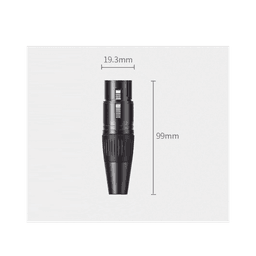 Conector de Audio XLR Tipo Canon Hembra / PVC / ABS / Aleación Zinc / Anti Oxidante / Anti Caida / Sin Aflojarse /Apertura Ajustable de 6.0 a 7.0 mm / Soldable