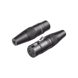 Conector de Audio XLR Tipo Canon Hembra / PVC / ABS / Aleación Zinc / Anti Oxidante / Anti Caida / Sin Aflojarse /Apertura Ajustable de 6.0 a 7.0 mm / Soldable