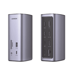 HUB USB-C (Docking Revodok Pro) 12 en 1 | 2 USB-A 3.0 | 1 USB-C PD Carga 100W | 1 USB-A 3.1 | 1 USB-C 3.1 | HDMI 4K | HDMI 8K Ultra HD | Display Port 4K | RJ45 (Gigabit) | Lector Tarjeta SD + Micro SD (TF) | Jack Audio 3.5mm.