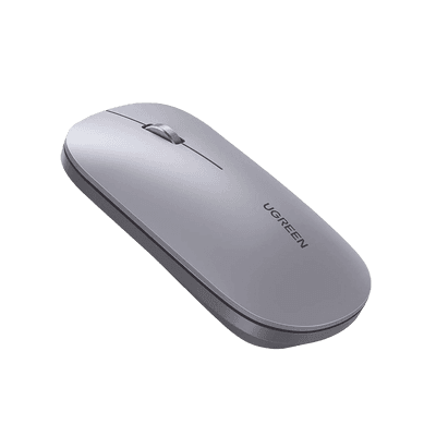 Mouse inalámbrico 2.4 GHz | Ultra Delgado y Silencioso | DPI 1000/1600/2000/4000 (Ajustable) | Alcance 10m | Scroll de Aluminio | Adaptable a diferentes superficies | Diseño suave al tacto | Contiene Receptor USB | Color Gris.