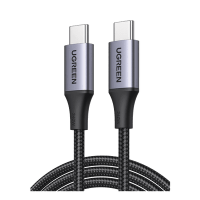 Cable USB-C a USB-C | 2 Metros | Potencia de Carga 240W | 48V/5A | PD3.1 /3.0 | 480 Mbps | Chip E-Market | Carcasa de Aluminio | Nylon Trenzado.