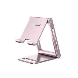 Soporte para Teléfono Celular de Aluminio / Angulo Ajustable / Amplia Compatibilidad con dispositivos de 4.7'' a 7.9'' / Antideslizante / Antiarañazos / Plegable / Color Rosa