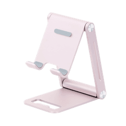 Soporte para Teléfono Celular de Aluminio / Angulo Ajustable / Amplia Compatibilidad con dispositivos de 4.7'' a 7.9'' / Antideslizante / Antiarañazos / Plegable / Color Rosa