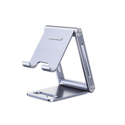 Soporte para Teléfono Celular de Aluminio / Angulo Ajustable / Amplia Compatibilidad con dispositivos de 4.7'' a 7.9'' / Antideslizante / Antiarañazos / Plegable / Color Azul