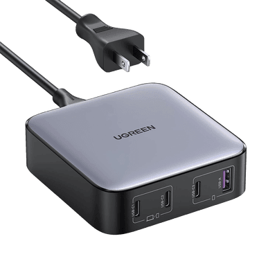 Cargador de Escritorio de 100W | 4 Puertos de Carga Rápida | 3 USB-C | 1 USB-A | Tecnología GaN II +SIC | Power Delivery 3.0 | Quick Charge 4.0 | Chip Confiable y Carga Inteligente | Optimiza la Experiencia de Carga