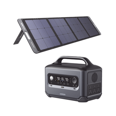 Kit de Estación de Energía Portátil 600W (680Wh) + Panel Solar Plegable de 100W.