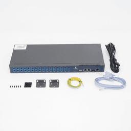 OLT de 1 GPON puerto con Splitter de 1 a 32 SC/UPC Incluido  + 3 puertos Uplink (2 puertos Gigabit Ethernet + 1 puerto SFP/SFP+) , hasta 128 ONUS