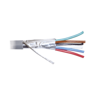 Bobina de 305 metros de cable 8 conductores, 22 AWG, tipo CMR, de color gris para aplicaciones en Alarmas de intrusión /Control de acceso/Interfonos y TV porteros/Automatización/Audio y Voceo.