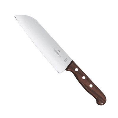 Cuchillo Santoku Wood de 17 cm, Filo con Corte Recto, Estilo Japonés