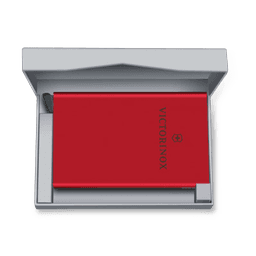 Tarjetero / Almacenamiento Seguro 4-6 Tarjetas / Aluminio Duradero / Protección RFID / Sistema Deslizamiento Patentado / Color Rojo.