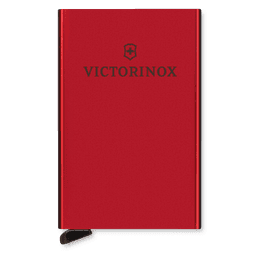 Tarjetero / Almacenamiento Seguro 4-6 Tarjetas / Aluminio Duradero / Protección RFID / Sistema Deslizamiento Patentado / Color Rojo.