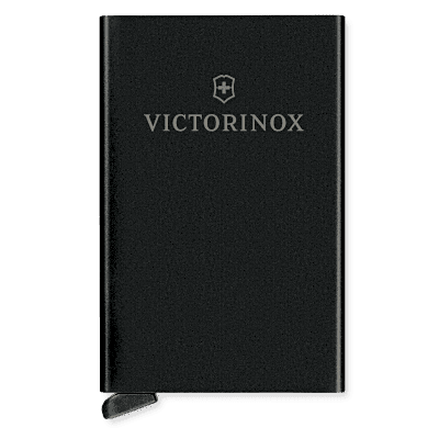 Tarjetero / Almacenamiento Seguro 4-6 Tarjetas / Aluminio Duradero / Protección RFID / Sistema Deslizamiento Patentado / Color Negro.