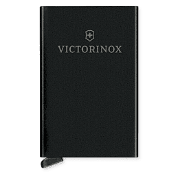 Tarjetero / Almacenamiento Seguro 4-6 Tarjetas / Aluminio Duradero / Protección RFID / Sistema Deslizamiento Patentado / Color Negro.