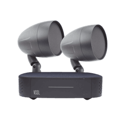 KIT Amplificador VSSL A1X | 2 Bocinas Acoustiscape TruAudio Modelo AS2T |  IP66
