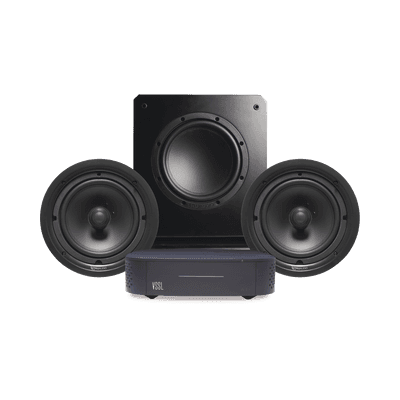 KIT Amplificador VSSL  A1X | 2 Bocinas de Techo TruAudio PP8 |  Subwoofer SS10