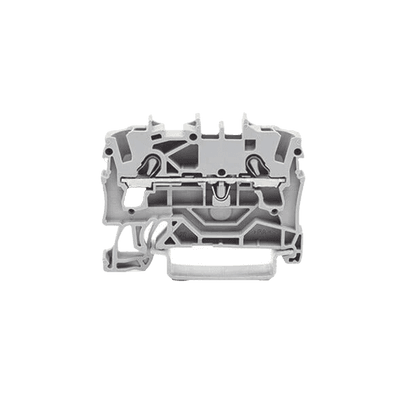 Borna de paso para 2 conductores; 2,5 mm²; Apropiado para aplicaciones Ex e II; Marcaje lateral y central; para carril DIN 35 x 15 y 35 x 7,5; Push-in CAGE CLAMP®; 2,50 mm²; gris