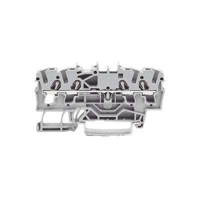 Borna de paso para 4 conductores; 2,5 mm²; Apropiado para aplicaciones Ex e II; Marcaje lateral y central; para carril DIN 35 x 15 y 35 x 7,5; Push-in CAGE CLAMP®; 2,50 mm²; gris