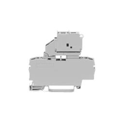 Borna portafusibles para 2 conductores; con portafusible basculante; y placa final; para fusible tipo G 5 x 20 mm; sin indicación de defecto; para carril DIN 35 x 15 y 35 x 7,5; 2,5 mm²; Push-in CAGE CLAMP®; 2,50 mm²; gris