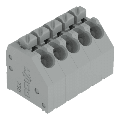 Bloque Terminal PCB 250 Series / Clavija a Presión 1.5 mm² / Espaciado de Patas 3.5 mm / 8 Polos / Push-in CAGE CLAMP / Gris