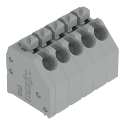 Bloque Terminal PCB 250 Series / Clavija a Presión 1.5 mm² / Espaciado de Patas 3.5 mm / 8 Polos / Push-in CAGE CLAMP / Gris