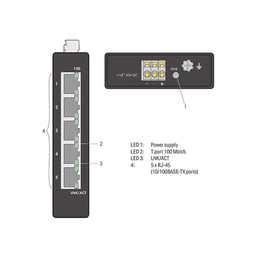 Industrial ECO Switch 5 puertos 100 Base-T Negro