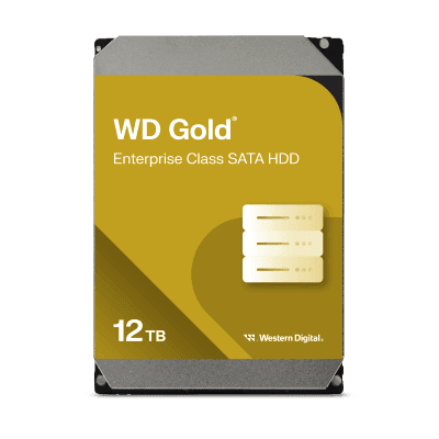 Disco Duro Empresarial WD Gold / SATA 6 Gb/s / 12 TB / 7200 RPM / Tecnología HelioSeal / ArmorCache / 5 Años Garantía / 2.5M Horas MTBF