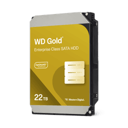 Disco Duro Empresarial WD Gold / SATA 6 Gb/s / 22 TB / 7200 RPM / Tecnología HelioSeal / ArmorCache / 5 Años Garantía / 2.5M Horas MTBF