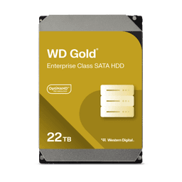 Disco Duro Empresarial WD Gold / SATA 6 Gb/s / 22 TB / 7200 RPM / Tecnología HelioSeal / ArmorCache / 5 Años Garantía / 2.5M Horas MTBF