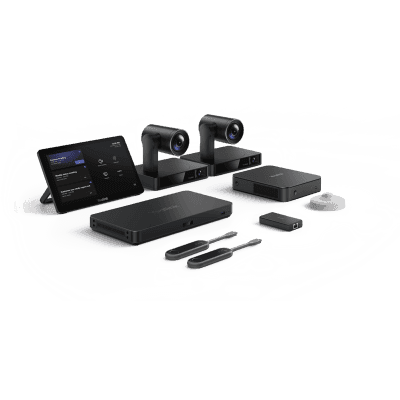 Sistema de Videoconferencia Yealink MVCS90 para Microsoft Teams Rooms ideal para Salas Grandes con Seguimiento Inteligente y Audio Profesional.