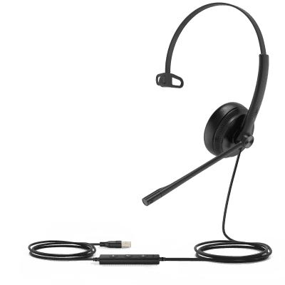 Diadema Alámbrica UH34 Mono de Yealink USB Compatible con Teléfonos IP y Computadoras.
